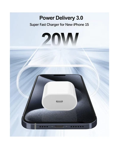 20W USB C Fast Charger for iPhone 15/15 Pro Max, iPad Pro 12.9/11 inch, iPad - Picture 2 of 8
