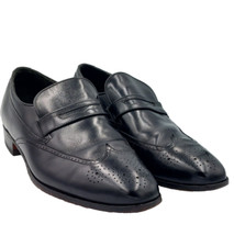 Vtg. BOSTONIAN Black Leather Penny Loafer Mens Size 9.5 Slip On USA Made