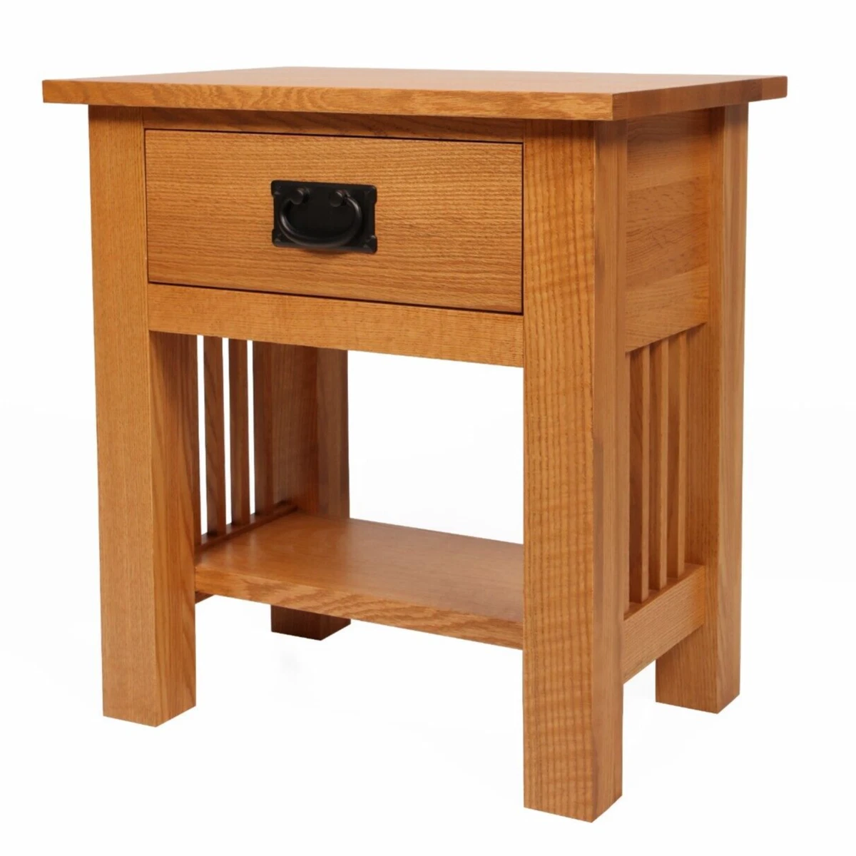 Amish End Table with Drawer Side Table Mission Style Quarter