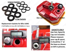 USMC Blitz Metal Gas Cap & Spout Gaskets FOR 2-1/2 1-1/2 Gallon TOTAL 12 GASKETS