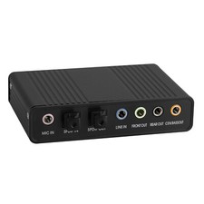 PC External USB 5.1CH Surround Sound Adapter Optical Fiber Audio Pass Through