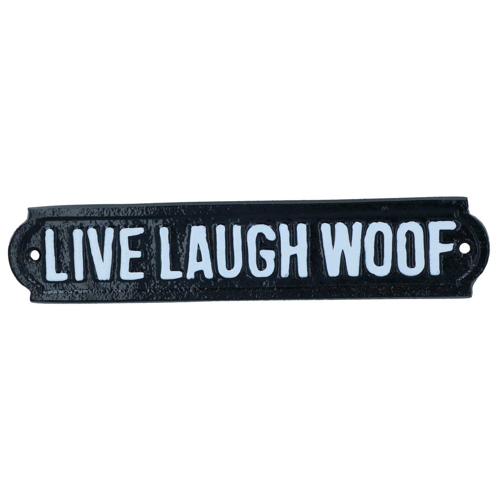 Live Laugh Woof Cast Iron Plaque Dog Sign Wall Décor Decoration 5cm x 25cm