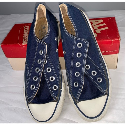 Vintage 1970s Converse All Star Basketball Boys Oxford Blue Canvas 2-9697 NOS