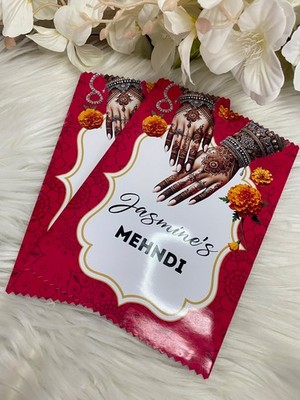 10x personalisierte indische Mehndi Chiptüten | Knackpäckchen | Gastgeschenke zur Hochzeit