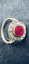 Vintage 1940’s Platinum, Ruby & Diamond Ring Size n