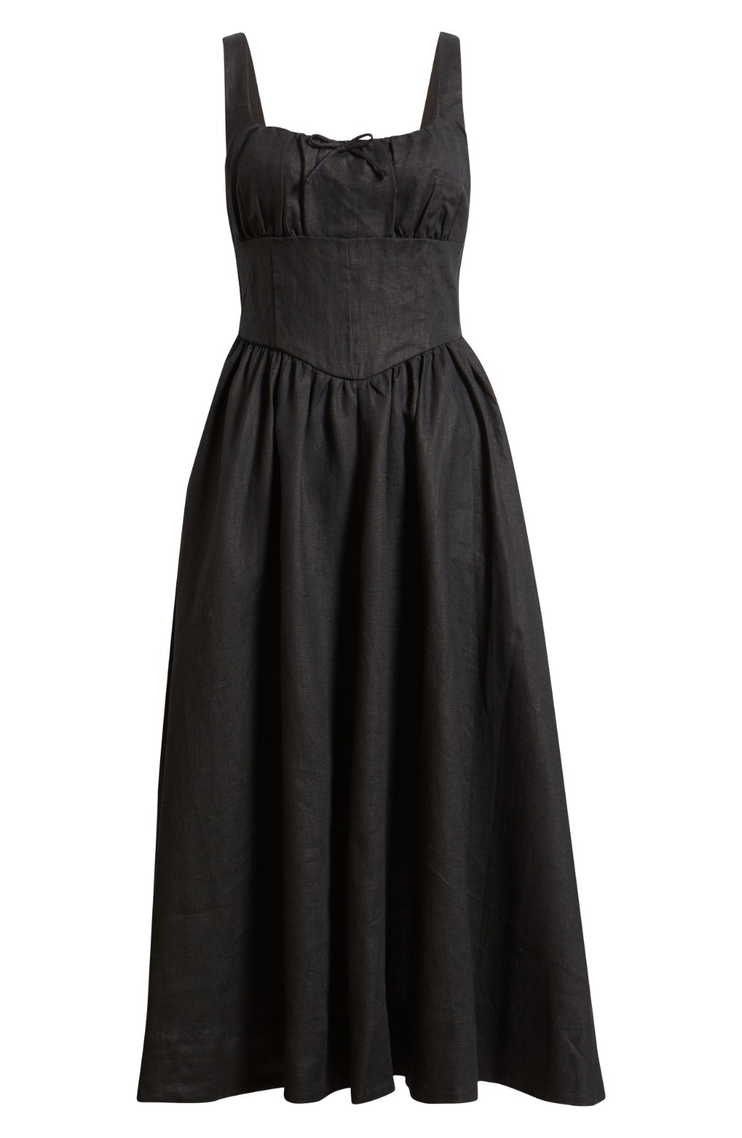 Reformation Balia Linen Dress Black US Size 8 / UK size 12