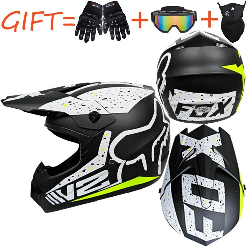 Kids Motocross Helmet Motorbike ATV + Stratos Gloves + Goggles UK - Image 2 of 4