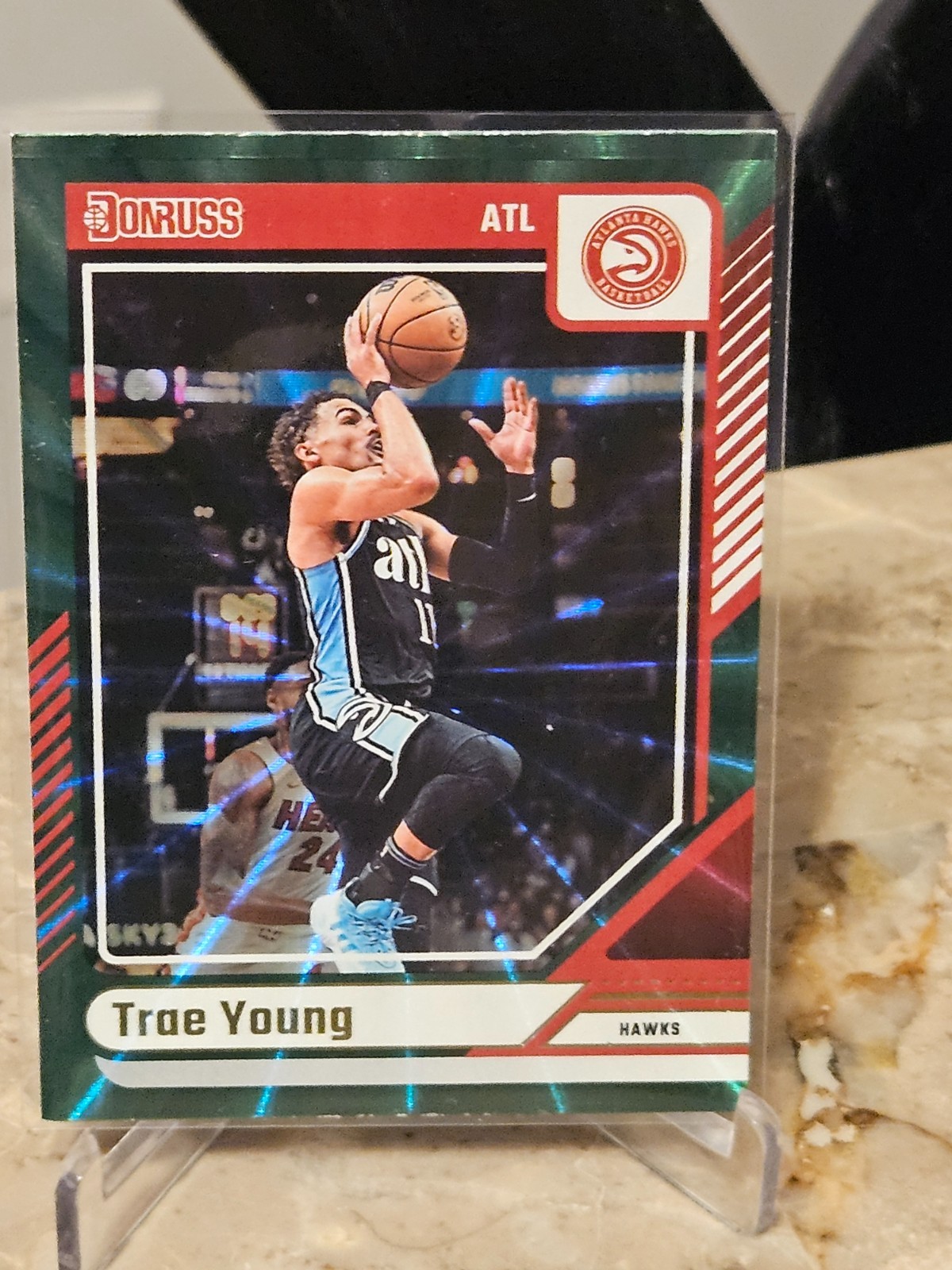 Trae Young, 2024-25 Donruss, #93, Atlanta Hawks, Green Laser