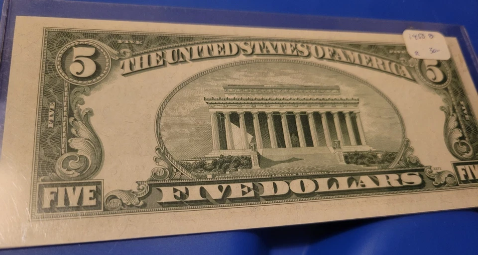 FR-1963J 1950-B $5 Federal Reserve Note Kansas City **CRISP UNCIRCULATED** - Image 2 of 3