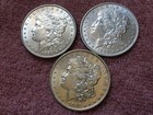 LOT OF 3  NICE PRE. 1921  MORGAN 90% SILVER DOLLAR COINS. NICE TONING  LOT  #  1 — photo 8