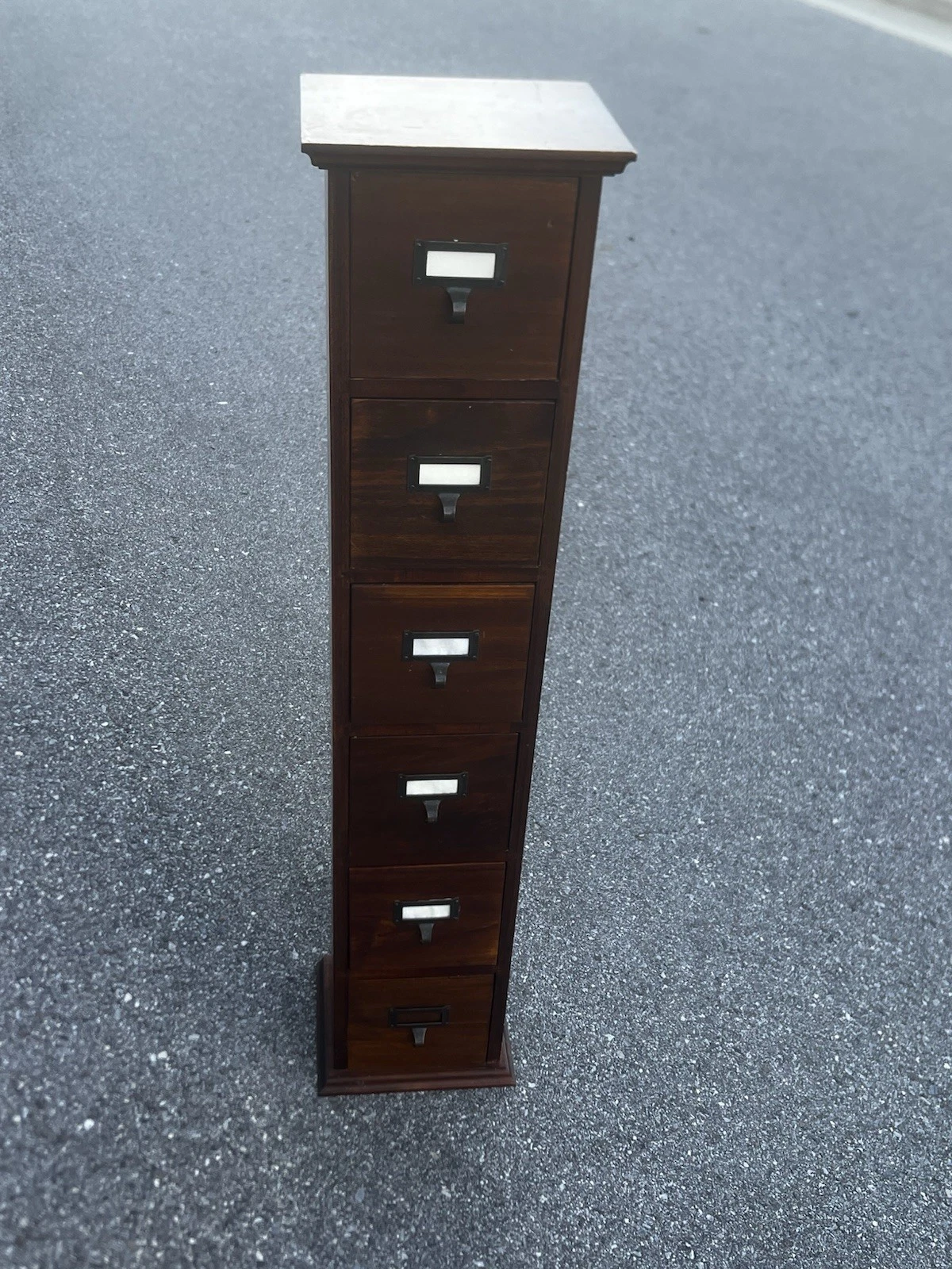 Vintage Pottery Barn 6 Drawer Wooden Spice Tea Coffee Bean Cabinet Storage