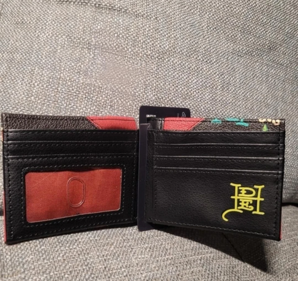 Cartera para hombre Ed Hardy nueva con etiquetas - tachonada - negra pantera vanguardista audaz medias relleno Foto 3 de 3