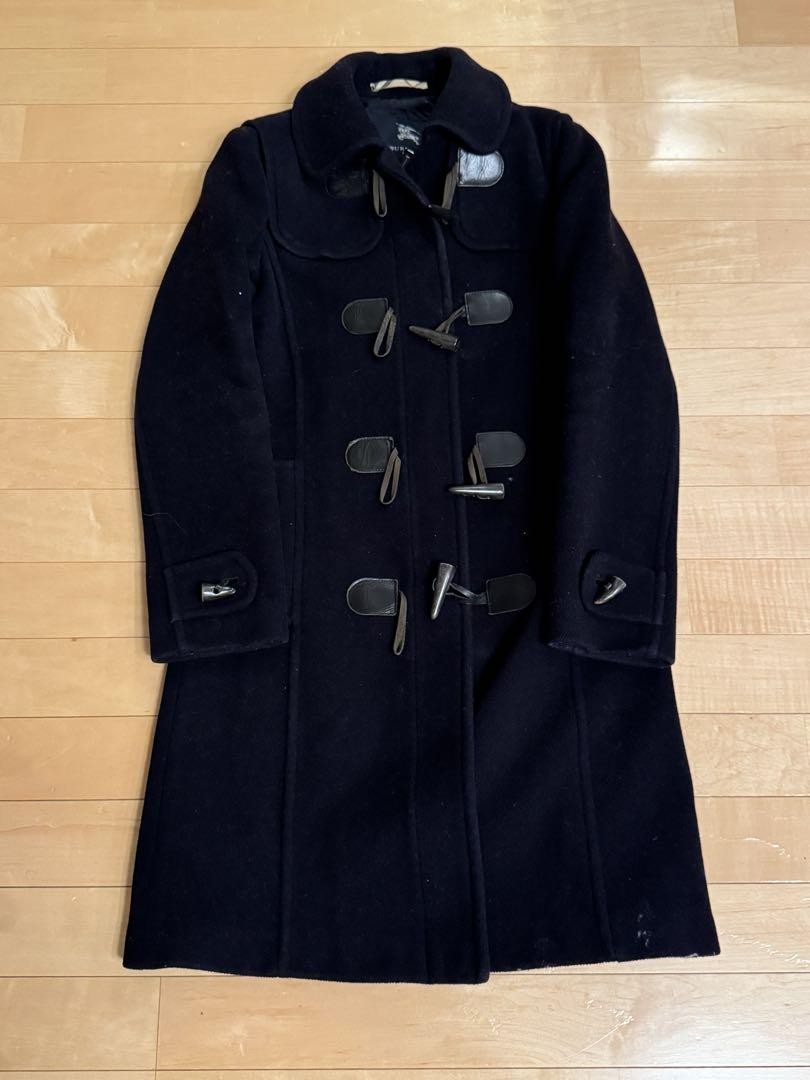 Navy Wool Duffle Coat with Toggle Fastenings