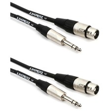 JUMPERZ JBTRSXF-10 Blue Line Patch Cable 2-Pack - XLR Female to TRS Male - 10
