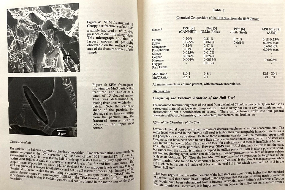 "METALLURGY of the RMS TITANIC". Contributory factors to the sinking. FREEPOST - Image 4 of 4