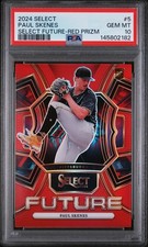 PSA 10 POP 3 2024 Panini Select Select Future Paul Skenes #5 Red Prizm /99 (RC) 