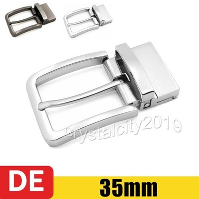Rotierbare Herren Gürtelschnalle 35mm Dornschließe glänzend Wendbare Ledergürtel