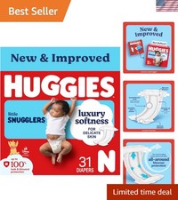 Huggies Size Newborn Diapers, Little Snugglers Baby Diapers, Size Newborn up ...