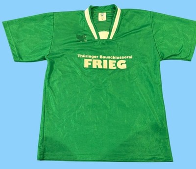 Vintage Erima German Football Jersey Green Men s M RS Thomas Müntzer Gehren