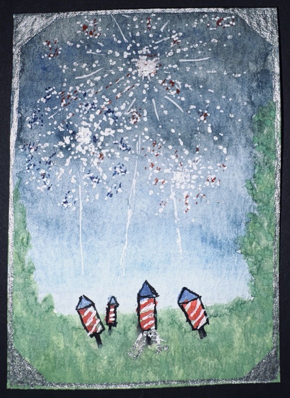 ACEO Watercolor By Heike, Freedom