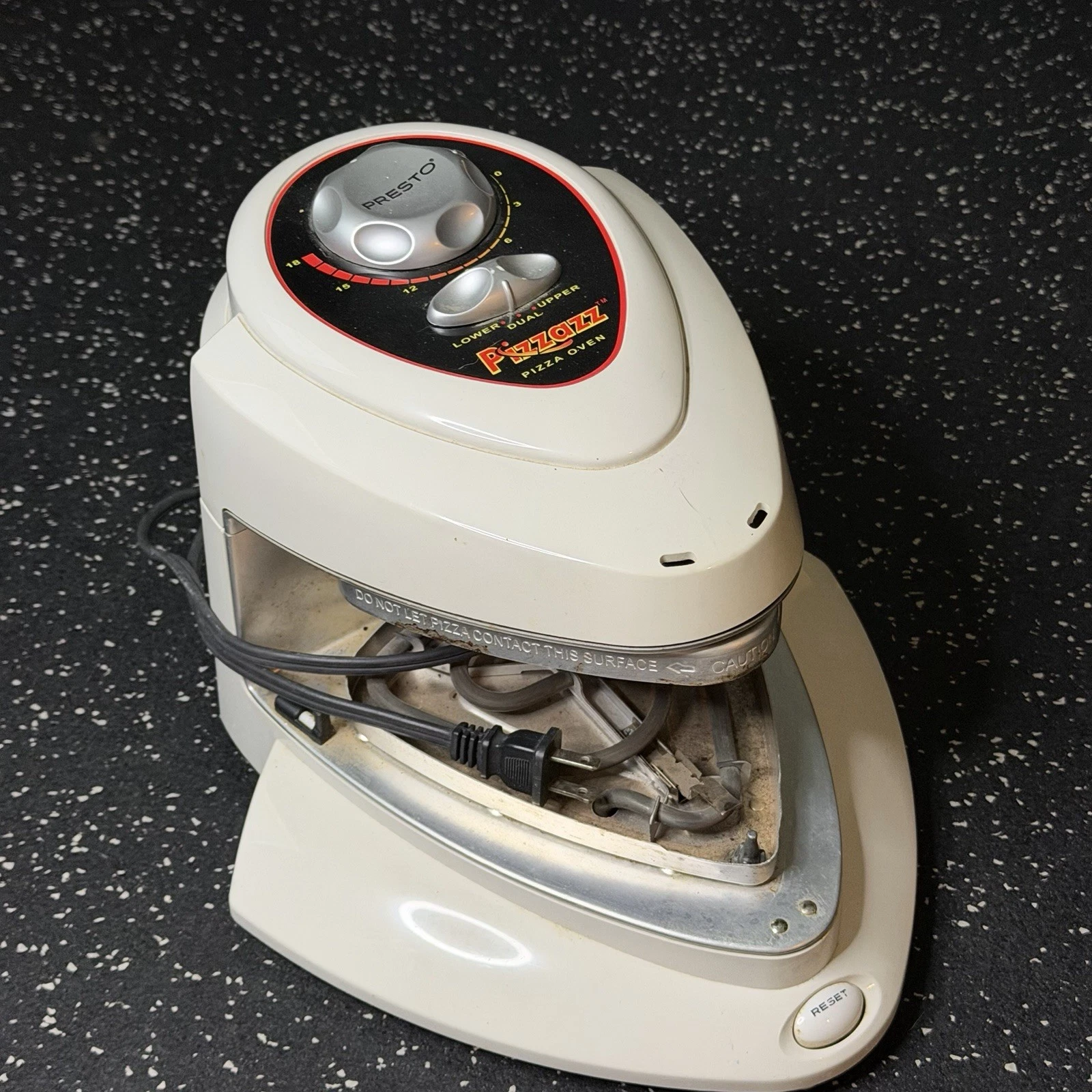 Presto Pizzazz Rotating Pizza Oven White 03430 Tested & Working NICE!