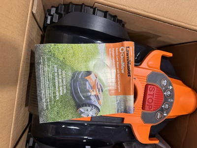 #ad LawnMaster OcuMow™ VBRM601YCM Perimeter Wire Free Robot Lawn Mower Cuts Small $199.95