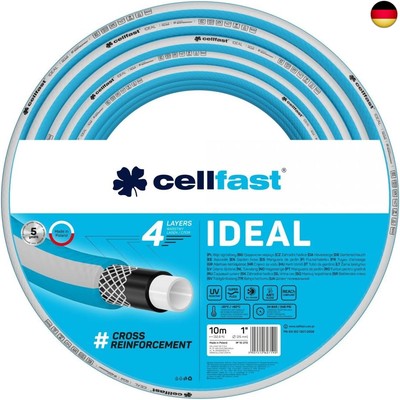 Cellfast Gartenschlauch IDEAL, Strapazierfähig, Flexibel, 4-lagig, Haltbare 