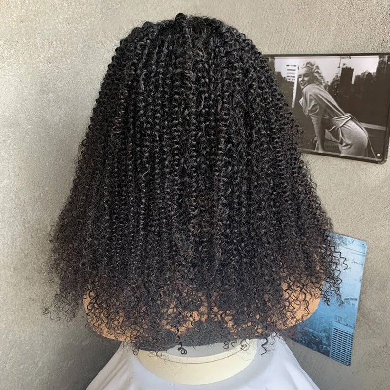 Pelucas rizadas rizadas delanteras de encaje para mujer negra 4x4 peluca rizada africana peluca de fiesta Foto 3 de 4