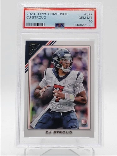 CJ STROUD 2023-24 TOPPS COMPOSITE GALLERY ROOKIE GEM MT RC PSA 10 Q4320
