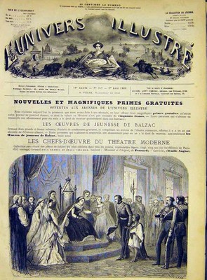 Original alter antiker Druck General Napier Theodoros französisch 1868 19.