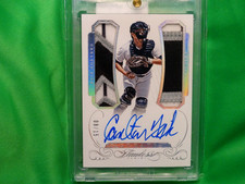 Carlton Fisk 2016 Panini Flawless Dual Patch Auto # 8/15 White Sox 4 CLR