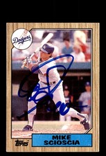 Signed Baseball Card Auto Mike Scioscia 1987 Topps #144 Los Angeles Dodgers