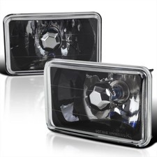 SPEC-D TUNING 4x6 Universal Sealed Beam Black Headlights, 1 Set