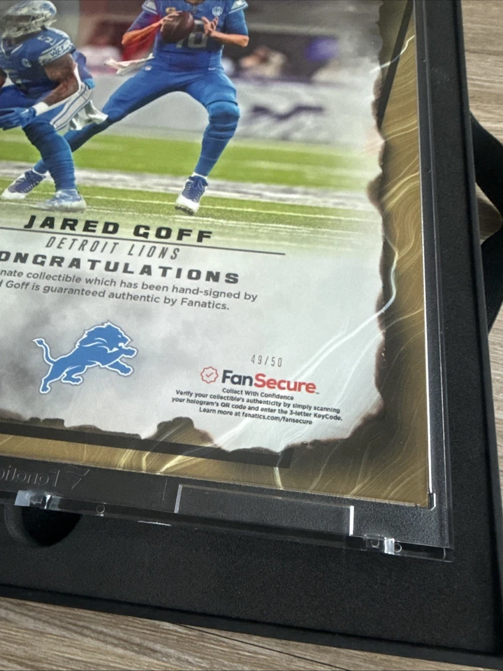 2024 Fanatics Under Wraps Emanate 8x10 Signed By Jared Goff /50 Auto Autograph - Image 4 of 4