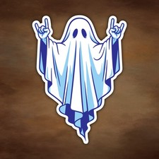 Ghost Vinyl Sticker  Ghost in Sheet Decal  Horror Sticker