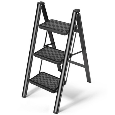 Hbtower Step Ladder Folding Step Stool Portable Sturdy Steel Ladder Stool For