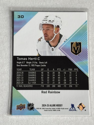 2024-25 Allure Red Rainbow Tomas Hertl #30 Vegas - Imagen 2 de 2