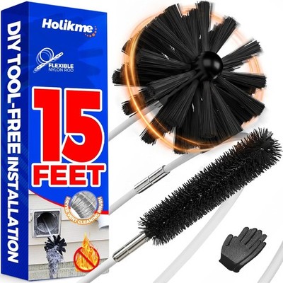 15 Feet Dryer Vent Cleaner Kit, Lint Remover, Extends Up to 15 Feet, Syntheti...