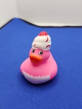 Pink Cupcake Duck - Bath Toy Duck 2" Rubber Bath Toy - Cherry Top