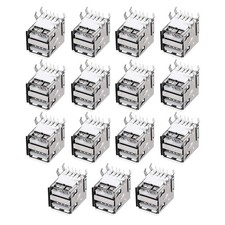 uxcell PCB USB Connector Type-A Dual Port Female Jack 8 2-Port 90 8P, Silver