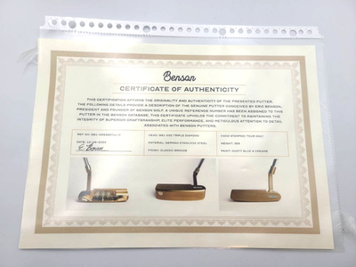Benson BB1 GSS Tour Triple Diamond Putter Bronze Finish 34in w