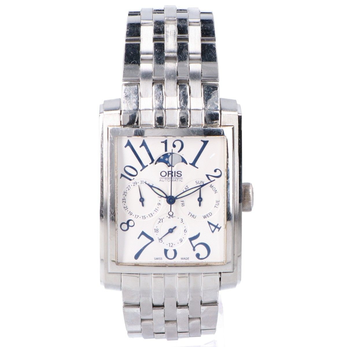 Oris 7658 Rectangular Moon Phase Automatic Steel … - image 3