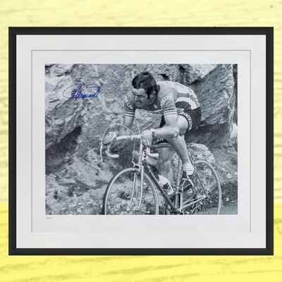 Roger De Vlaeminck Signed Print - 1976 Milan-San Remo, Photo by Tonny Strouken