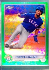 2022 Topps Chrome Logofractor Edition Marcus Semien Green /99 #5 Rangers