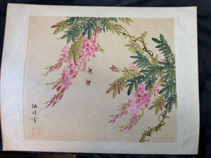 Antique  Chinese Water Color Painting On Silk