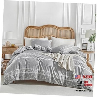 Duvet Cover Queen Size, Grey Breathable Comforter Queen (90×90 inch) A：grey