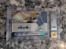#D/10 POP 3 2019 Panini Donruss Optic GOLD Pete Alonso Auto  BGS/DNA 9/10 