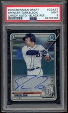2020 Bowman Chrome Draft Autographs Black #CDA-ST Spencer Torkelson /75 PSA 9