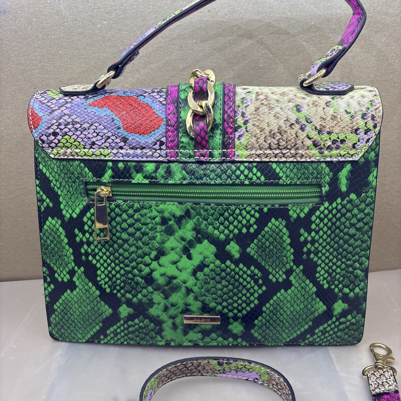 ALDO Glendaa Patchwork Multi-Color Snakeskin Prin… - image 5