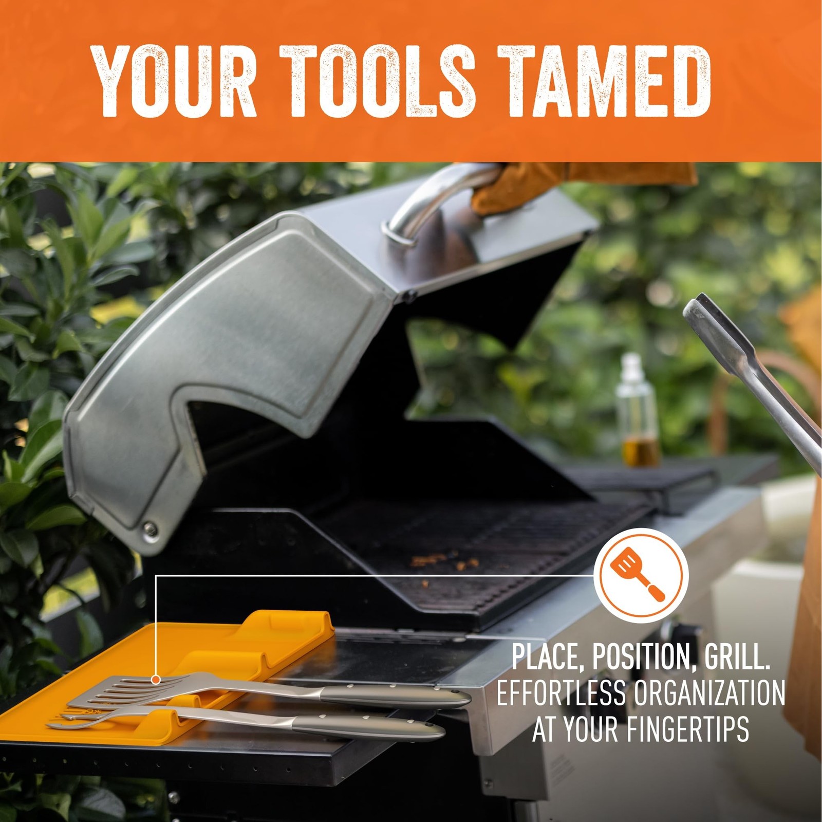 Yukon Glory Orange Tool Resting Mat | BBQ Utensil Holder | Heat-Res... Fast Ship